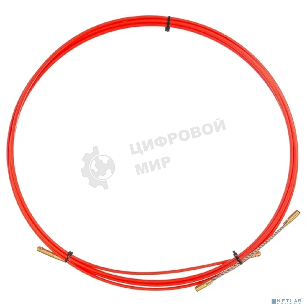Протяжка кабельная Rexant (мини УЗК в бухте), стеклопруток, d=3,5 мм, 3 м, красная