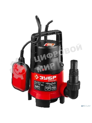 Насос ЗУБР НПГ-М1-400 мастер м1 погружной дренажный для грязной воды d частиц до 35мм 400Вт 125л/м