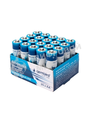 Батарейки щелочные/алкалиновые Gembird Gb-LR6-20B, тип AA, 20шт, коробка