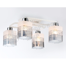 Светильник Ambrella light TR303205/4 WH/CH/SM/FR белый/хром/дымчатый/белый матовый E27*4 max 60W 370*370*200