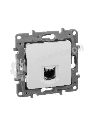 Монтажное оборудование Розетка кат.6 UTP, белая, RJ45 разъем, ETIKA LEG-672253