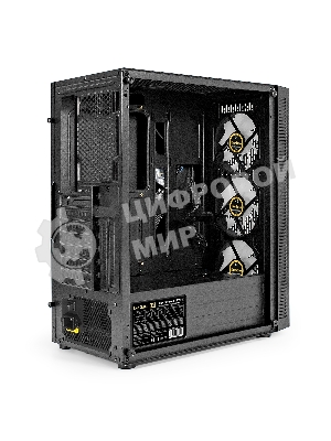 Компьютерный корпус Miditower ExeGate EVO-5001A-450NPX (ATX, БП 450NPX с вент. 12 см, 2хUSB+1хUSB 3.0+HD Audio, черный, 3 вент.12см с RGb подсветкой, боковая панель - закаленное стекло)