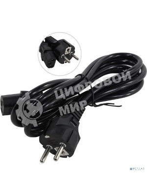 Кабель питания ExeGate Power PC-1,8P (Евровилка Schuko->С13) VDE-250V-3*1.0-CU, 10A, черный, 1.8м