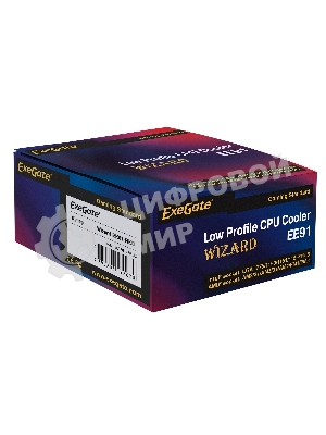 Кулер для процессора ExeGate Wizard EE91-PWM.RED серебристый, 90 мм, алюминий, 2400 об/мин, 24 дБ, 4 pin, 75 Вт, 45 мм
