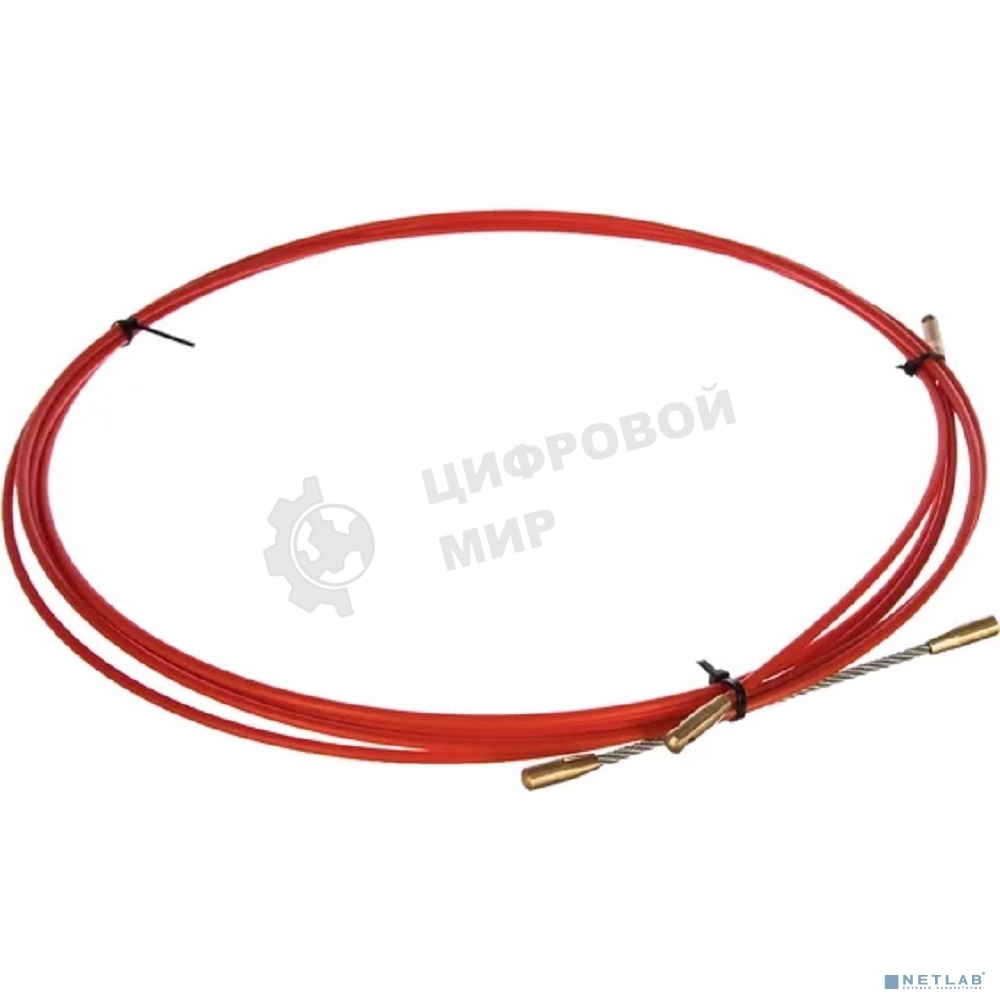 Протяжка кабельная Rexant (мини УЗК в бухте), стеклопруток, d=3,5 мм, 3 м, красная
