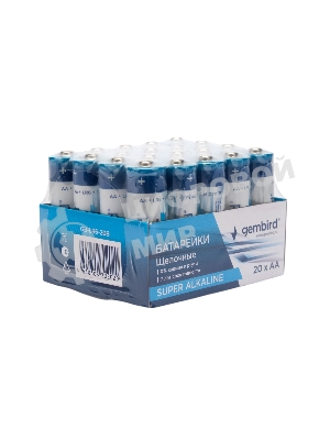 Батарейки щелочные/алкалиновые Gembird Gb-LR6-20B, тип AA, 20шт, коробка