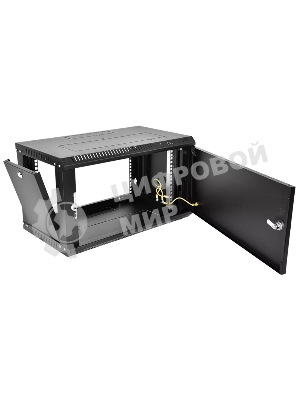 Шкаф телекоммуникационный настенный разборный ЦМО ЭКОНОМ 9U (600 x 350) дверь металл, черный (ШРН-Э-9.350.1-9005)