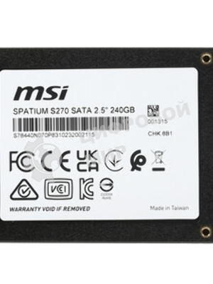 Накопитель SSD MSI SPATIUM S270, 240Gb, 2.5