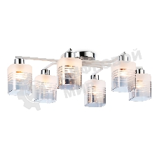 Светильник Ambrella light TR303207/6 WH/CH/SM/FR белый/хром/дымчатый/белый матовый E27*6 max 60W 710*400*200