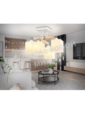 Светильник Ambrella light TR9512/4 WH/CH/FR белый/хром/белый матовый E27*4 max 40W D567*266