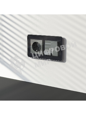 Выключатель двухклавишный с подсветкой WERKEL (графит акрил) W1120144