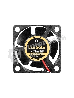 Вентилятор 12В DC ExeGate ExtraPower EP04020B2P (40x40x20 мм, 2-Ball (двойной шарикоподшипник), 2pin (разъем 2.54), 7000RPM, 32dBA)
