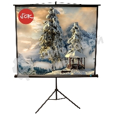 Экран Sakura 200x200 см TriScreen 1:1 напольный рулонный белый 111' Matt White (MW), черный корпус