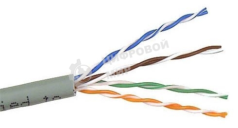 Кабель TWT UTP, серии XS, 4 пары, Кат.5e, PVC, серый, 305 метров