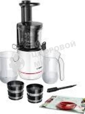 Соковыжималка Bosch MESM500W черный, шнековая вертикальная, 150 Вт, 1000 мл, электронное, реверс