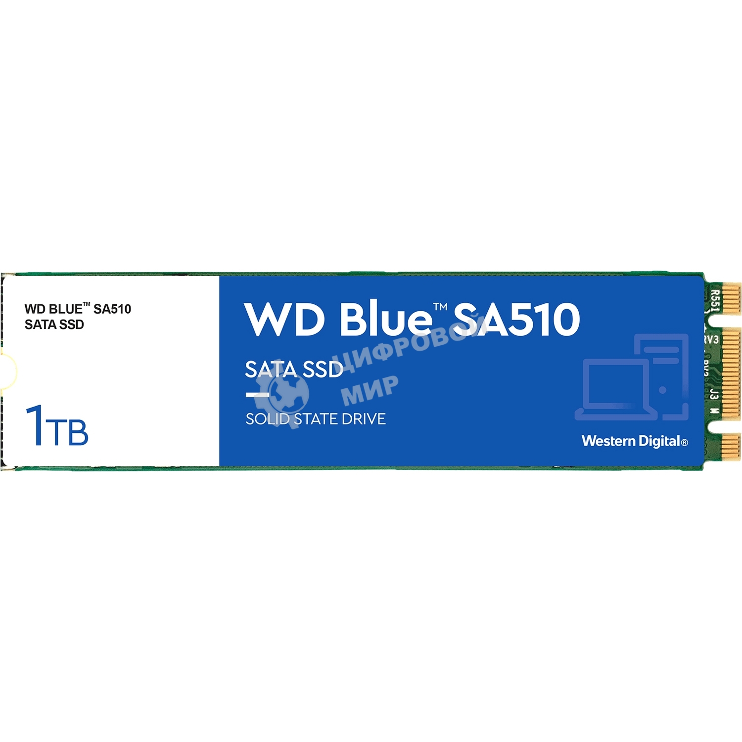 Накопитель SSD WD Blue SA510 WDS100T3B0B, 1Tb, SATA III, M.2 2280, R/W 560/520