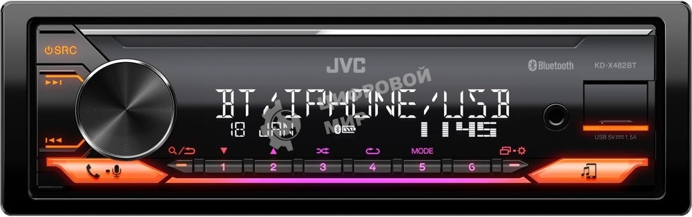Автомагнитола JVC KD-X482BT 1DIN 4x50Вт
