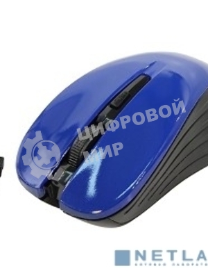 Мышь беспроводная Oklick 545MW черный/синий, 1600 dpi, радиоканал, USB, кнопки - 4