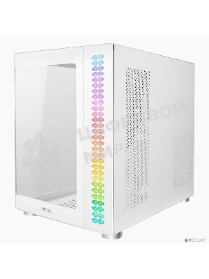 Компьютерный корпус Ginzzu V580 RGb подсветка, закаленное стекло 1хUSB 3.0,1хUSB 2.0, AU белый ATX