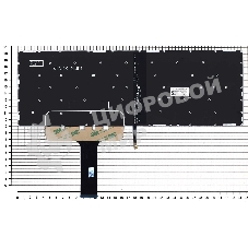 Клавиатура для ноутбука Lenovo Legion Y730-17ICH черная с белой подсветкой