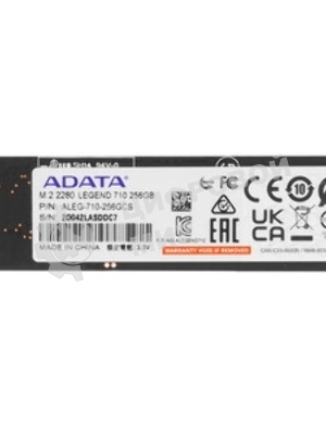 Накопитель SSD ADATA LEGEND 710, 256Gb, PCIe 3.0 x4, M.2 2280, NVMe, R/W 2100/1000, с радиатором