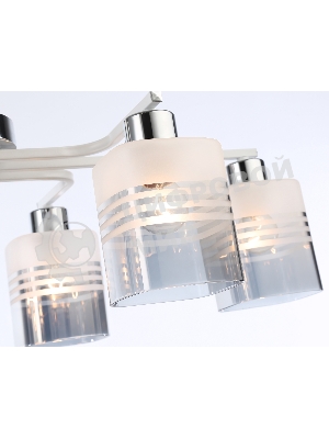 Светильник Ambrella light TR303207/6 WH/CH/SM/FR белый/хром/дымчатый/белый матовый E27*6 max 60W 710*400*200