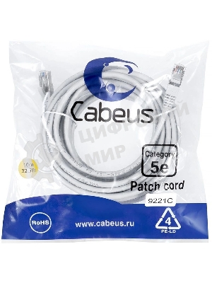 Шнур комм. Cabeus, кат. 5е, экр., F/UTP, RJ45/RJ45, LSZH, AWG24 20м, серый