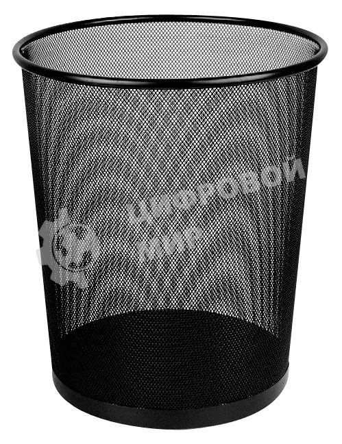 Корзина для бумаг Deli E9189 круглая 16л. мет.сетка черный