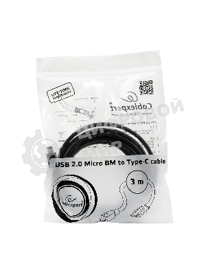 Кабель Cablexpert CCP-USB2-mBMCM-10 USB2.0 microBM/USB3.1TypeC, 3м, 