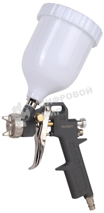 Краскопульт пневматический PATRIOT LV 162Ав.бак 0.5л 400л/мин 3-4бар 1.5мм факел120-220мм 0.8кг