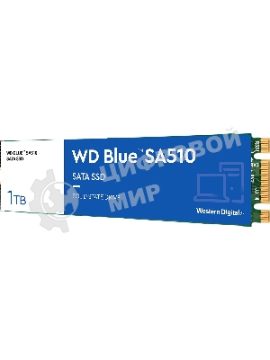 Накопитель SSD WD Blue SA510 WDS100T3B0B, 1Tb, SATA III, M.2 2280, R/W 560/520