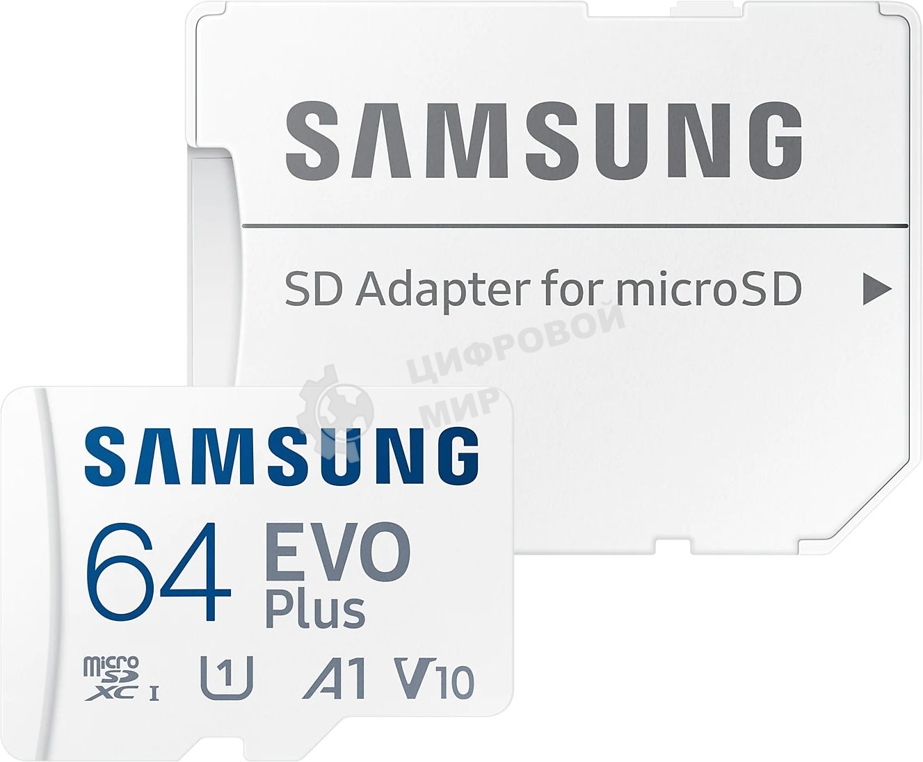 Флеш карта microSDXC 64GB Samsung EVO Plus Memory Card Samsung UHS-I U1 Class 10, Adapter, 130 MB/s, 10000 циклов, - 25°C to 85°C, RTL Samsung MB-MC64KA