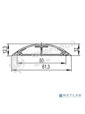 Кабель-канал напольный 50х12 L2000 пластик CSP-F G сер. ДКС 01032
