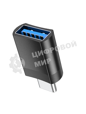 Переходник USB3.0 OTG Hoco Type-C(M)/AF, UA17, черный, коробка