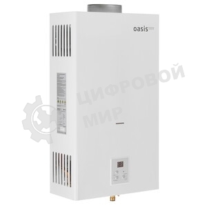 Водонагреватель газовый OASIS Home MW-12 белый, проточный, 12 л/мин, 24 кВт
