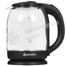 Чайник электрический ВАСИЛИСА ВА-1034 стекло, черный, 1.8 л, 1500 Вт