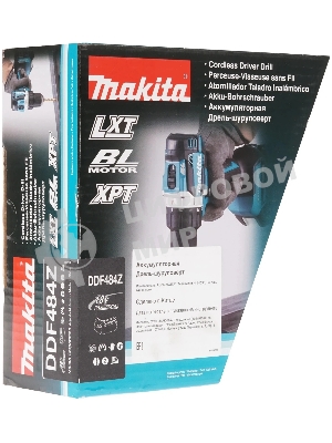 Дрель ак б\щет Makita DDF484Z,18В,Li-ion,БЗП-13мм,0-500\0-2000об\м,54\30Нм,1.5кг,кор,б\акк и з\у,XPT