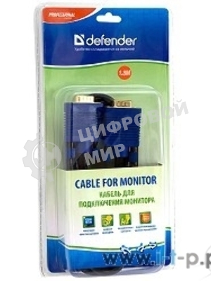 Кабель для монитора Defender SVGA HDDB15M M/M 1.8м BL BB340M-06