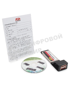 Контроллер eSATAII AgeStar as-eces2-s, Expresscard, порты: 2 х внешн. eSATAII (SILICON 3132 chip)