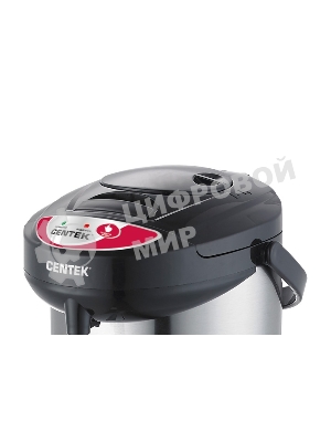 Термопот Centek CT-0080 черный, 3л, 600Вт, 3 способа подачи воды, корпус из нержавеющей стали