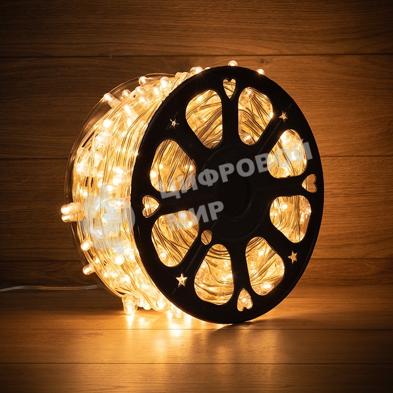 Гирлянда Neon-night LED Клип-лайт 12 V, прозрачный ПВХ, 150 мм, цвет диодов теплый белый