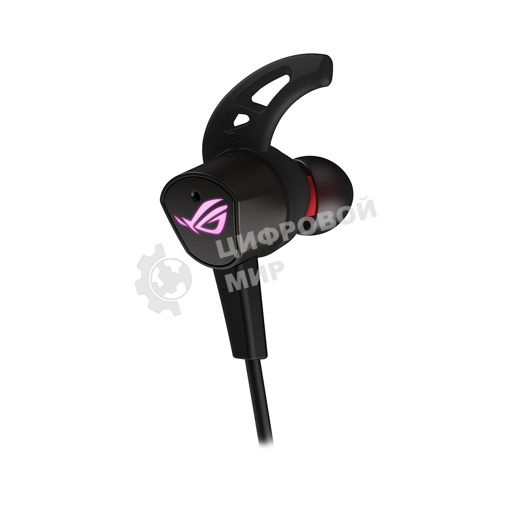 Гарнитура проводная игровая черные ASUS ROG CETra II (вкладыши, USB-C, RGb подсветка, ПУ, чехол, 90YH02S0-B2UA00)