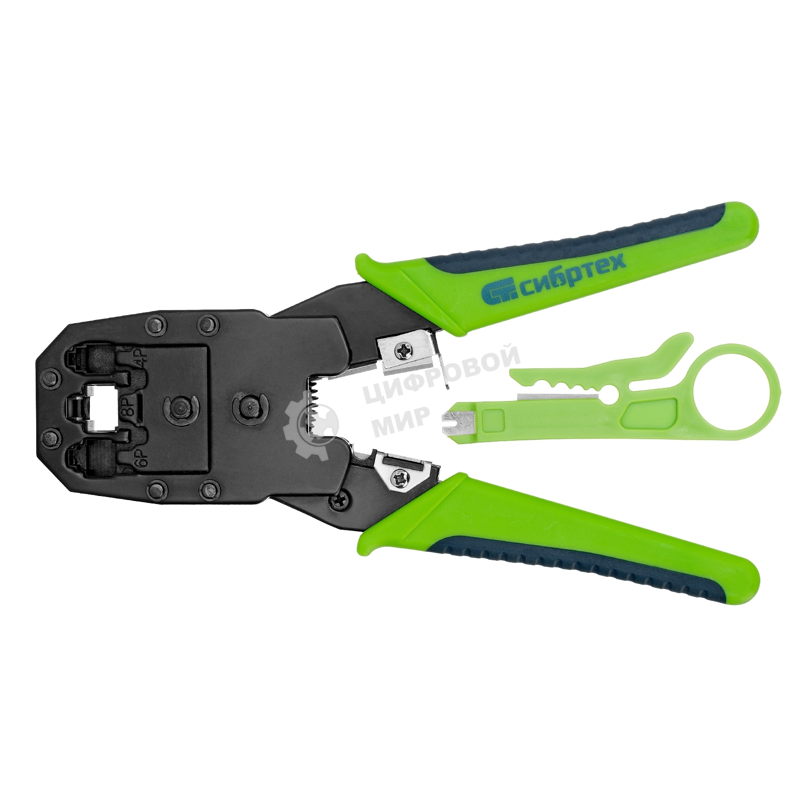 Клещи для обжима телефонных и компьютерных клемм Сибртех 4P, 6P, 8P, функция обрезания проводов