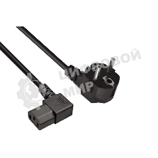 Кабель питания ExeGate OfficePC PC-1,8 450W (Евровилка Schuko ->C13 угловой, черный, 1.8м)