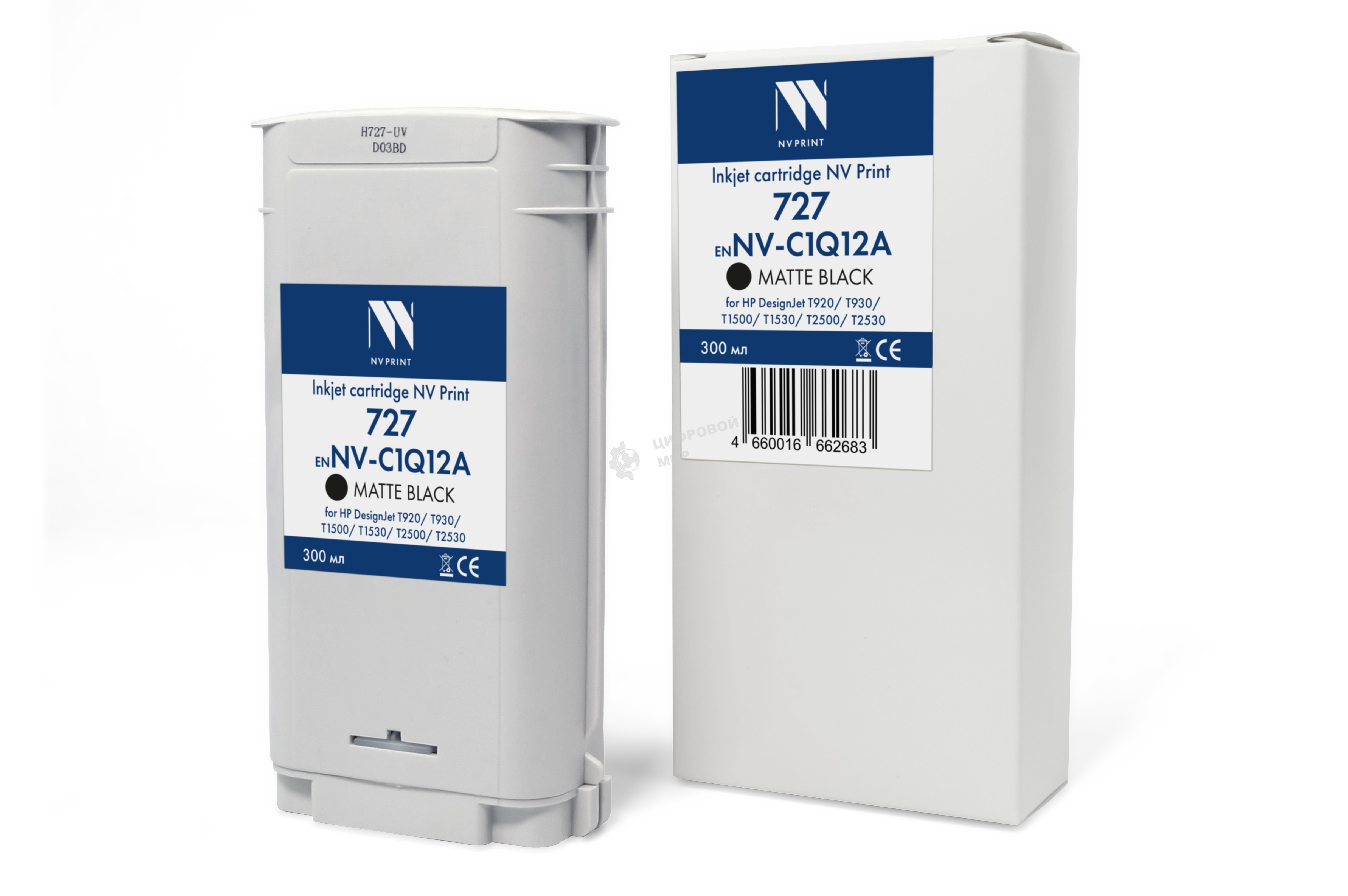 Картридж струйный NVPrint 727 (NV-C1Q12A) Matte Black для HP DesignJet T920/T930/T1500/T1530/T2500/T2530 (300 мл) совместимый