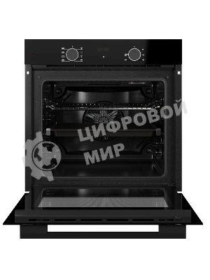 Духовой шкаф Monsher MOE 6008 Noir, 60 см, объем 80 л, утапливаемые переключатели, механический таймер, 2 стекла в дверце, 8 режимов, телескопические направляющие (на 1 уровень), энергоэффективность А, черный