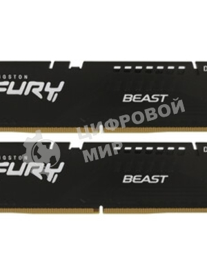 Оперативная память Kingston Fury Beast AMD, DDR5, 64Gb (2x32 Gb), 6000 MHz, CL36, радиатор, черный