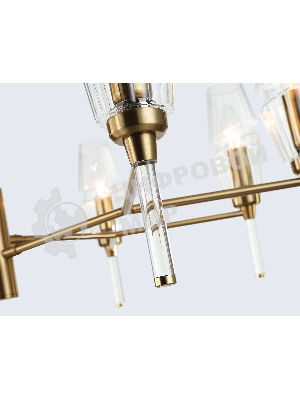 Люстра Ambrella light LH55202/8 BS/CL латунь/прозрачный E14*8 max 40W D800*520