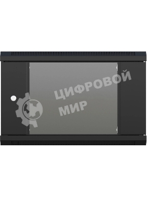 Шкаф настенный телекоммуникационный NTSS W 9U 600х450х500 мм, 2 профиля 19, дверь стеклянная, боковые стенки съемные, задняя стенка, разобранный, черный RAL 9005 NTSS-W9U6045GS-2BL