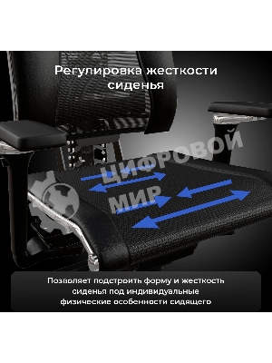 Кресло руководителя эргономичное Метта Yoga Spine Triumph B2 (Черный CC.50.15.13A) Infinity Easy Clean экокожа/сетка с подголов. крестов. алюминий хром